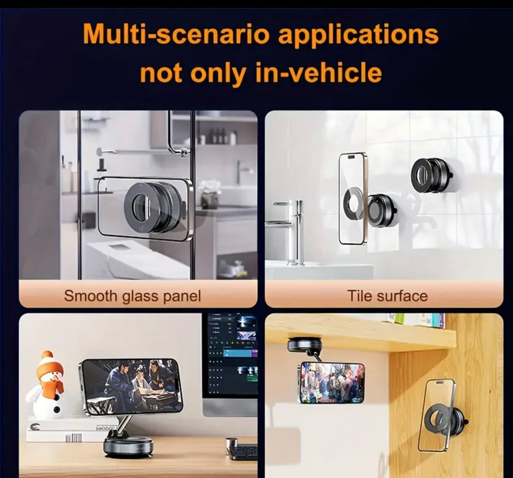 Universal Magnetic Car Phone Holder | 3-Axis Rotation, Foldable Arm, Strong Magnet