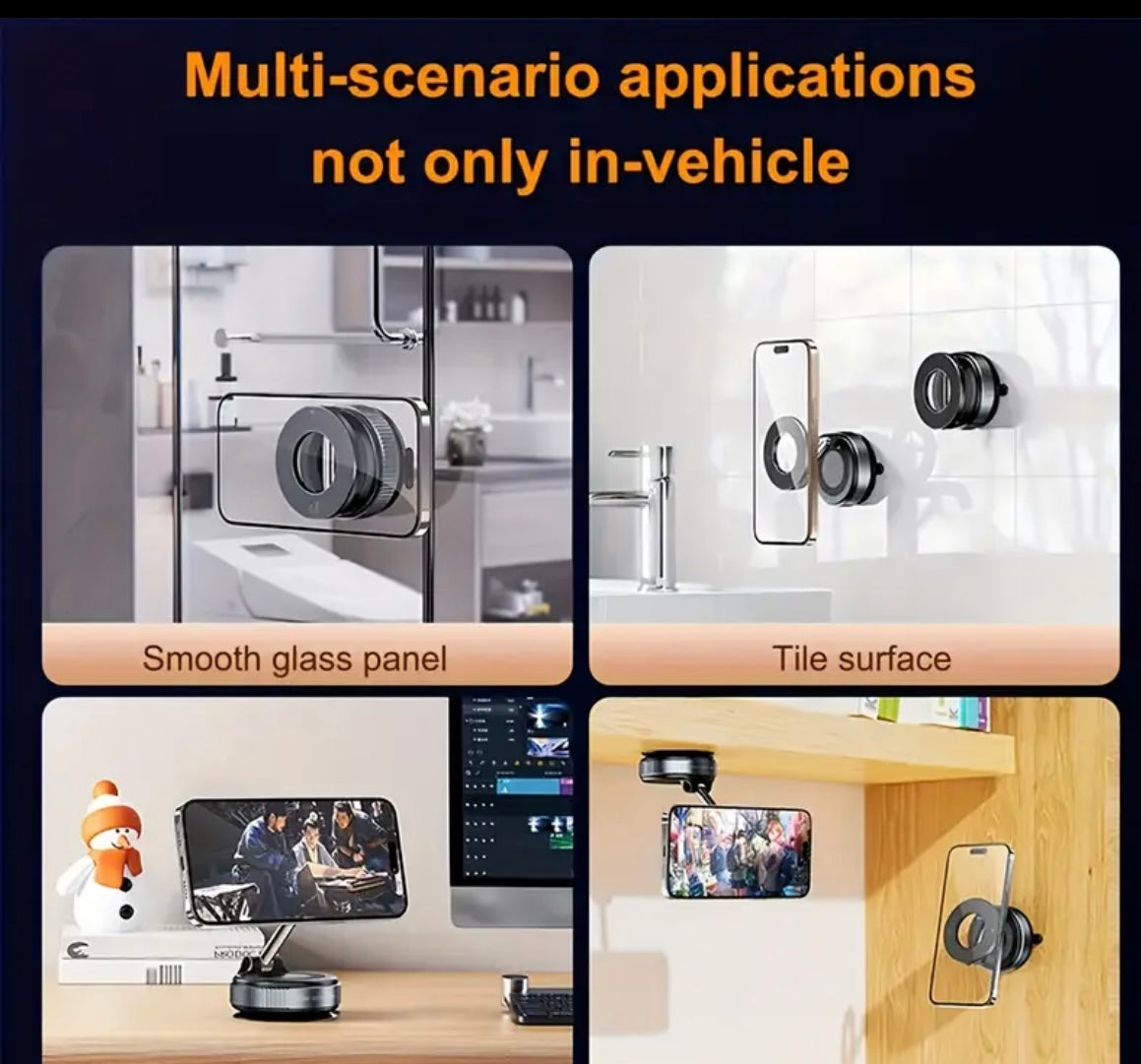 Universal Magnetic Car Phone Holder | 3-Axis Rotation, Foldable Arm, Strong Magnet