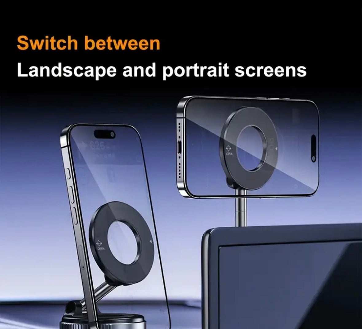 Universal Magnetic Car Phone Holder | 3-Axis Rotation, Foldable Arm, Strong Magnet