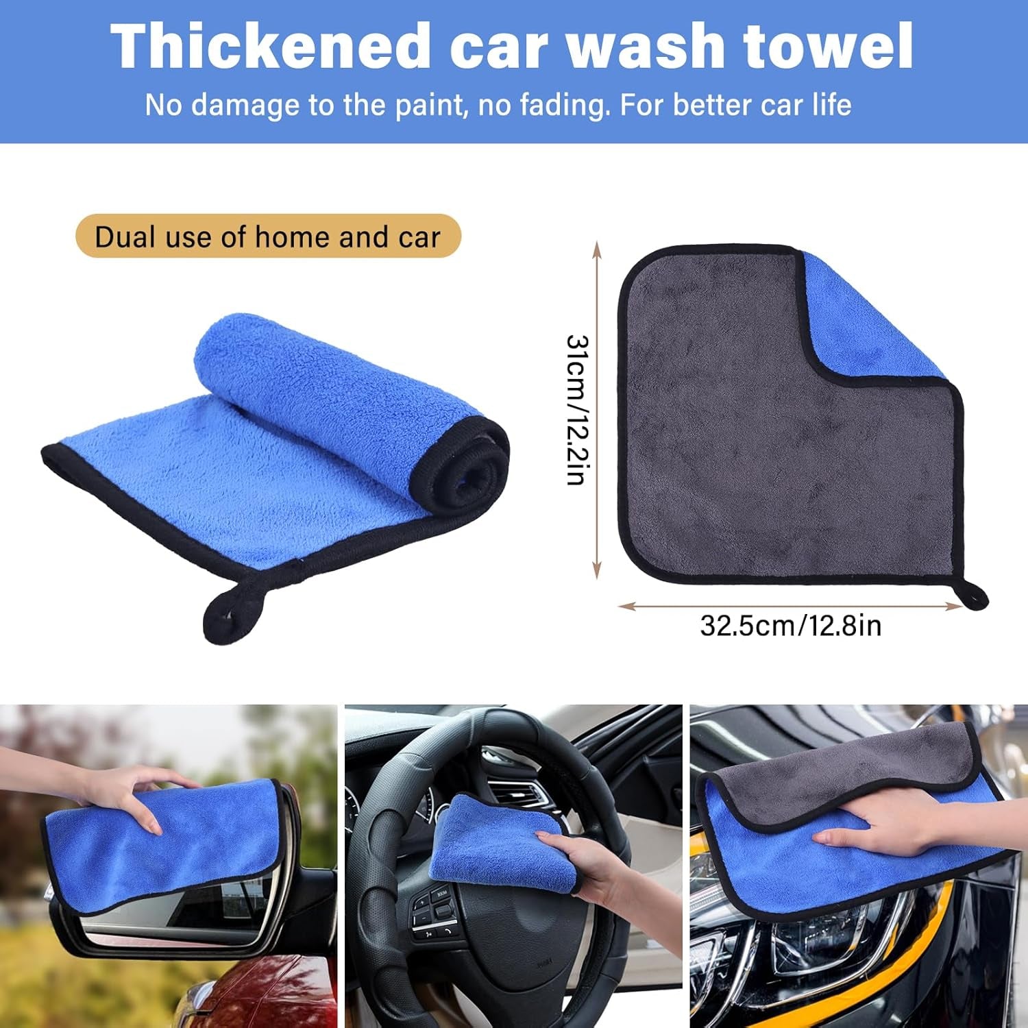 Car Cleaning Kit, 16PCS Exterior and Interior Car Washing Products, Wheel Brush, Bucket, Air Vent Brush, Washing Gloves, Sponges, Window Scraper, Duster, Detail Brush